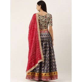PATOLA LEHENGA CHOLI NAVY BLUE NBL 2007