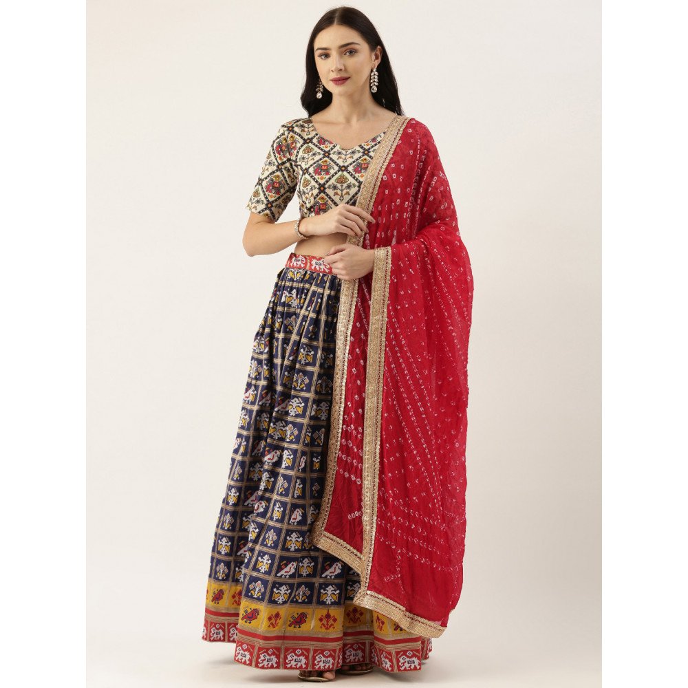 PATOLA LEHENGA CHOLI NAVY BLUE NBL 2007