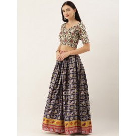 PATOLA LEHENGA CHOLI NAVY BLUE NBL 2007