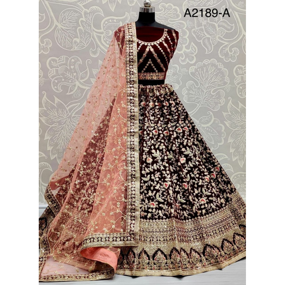 VELVET LEHENGA CHOLI A2189