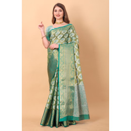 SOFT ORGANZA WOVEN SAREE MNX160